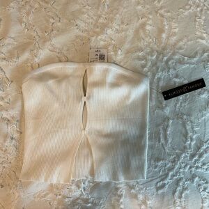 Forever 21 White Ribbed Tank Top